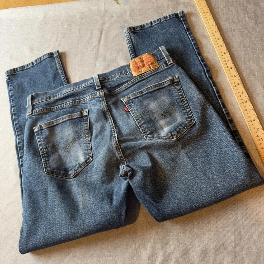 Levis 514 Straight Fit Jeans Mens 34x30 Medium Wash Blue Stretch Denim Utility